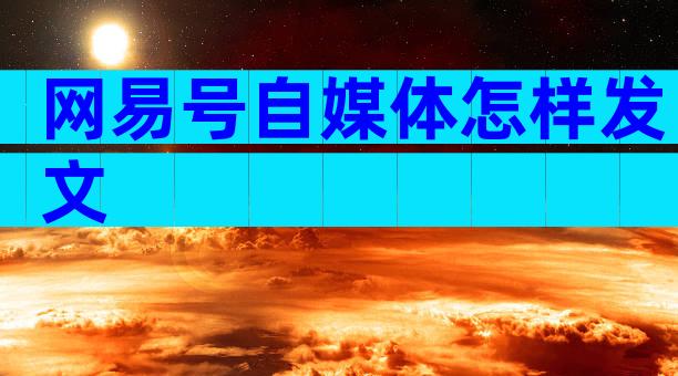 网易号自媒体怎样发文