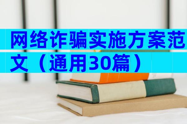 网络诈骗实施方案范文（通用30篇）