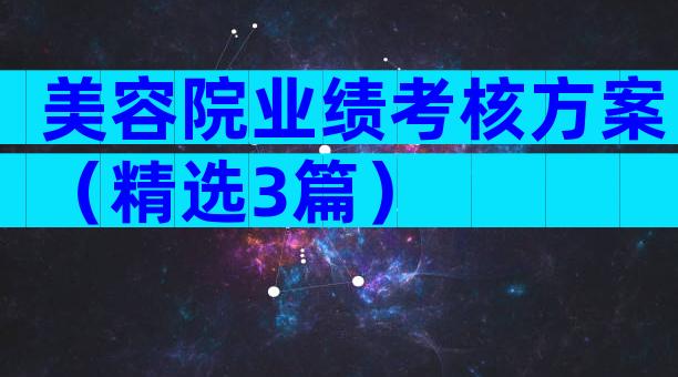 美容院业绩考核方案（精选3篇）
