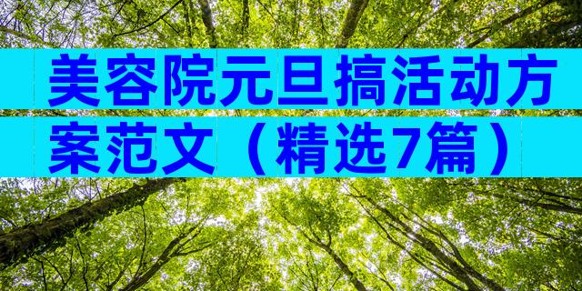 美容院元旦搞活动方案范文（精选7篇）