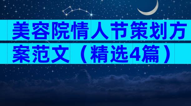 美容院情人节策划方案范文（精选4篇）