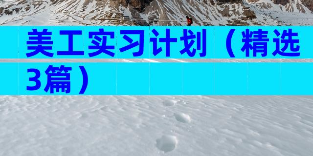 美工实习计划（精选3篇）