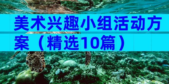 美术兴趣小组活动方案（精选10篇）