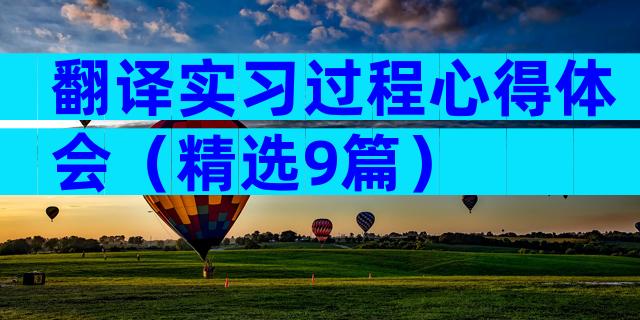 翻译实习过程心得体会（精选9篇）