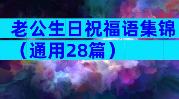 老公生日祝福语集锦（通用28篇）