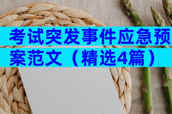 考试突发事件应急预案范文（精选4篇）