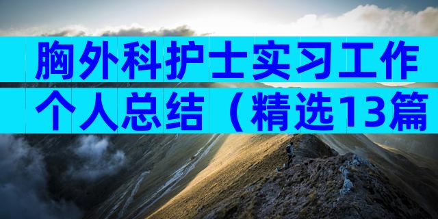 胸外科护士实习工作个人总结（精选13篇）