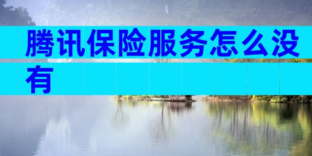 腾讯保险服务怎么没有