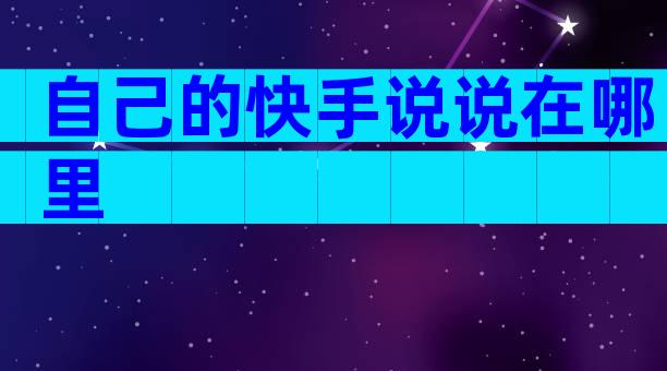 自己的快手说说在哪里