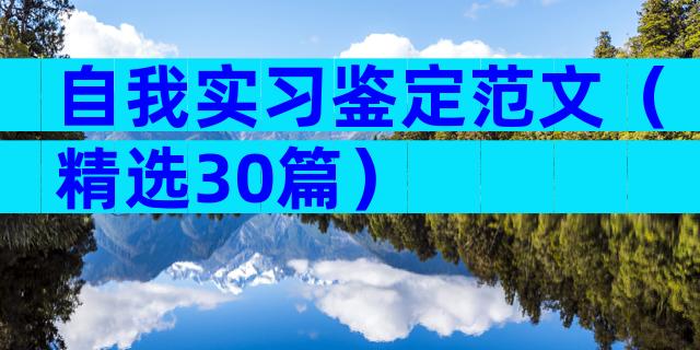 自我实习鉴定范文（精选30篇）