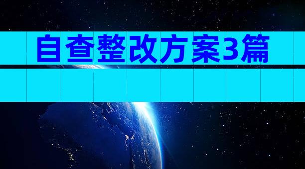 自查整改方案3篇