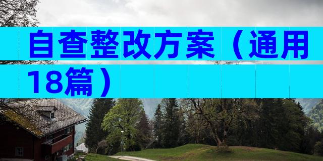 自查整改方案（通用18篇）