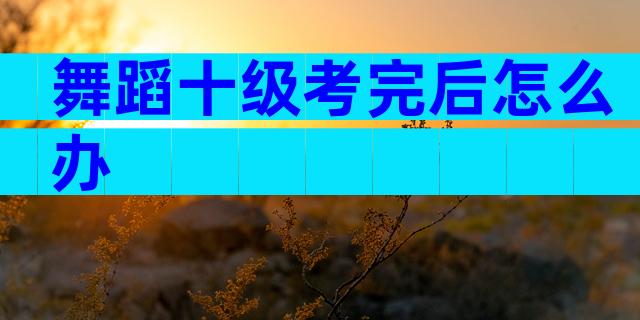 舞蹈十级考完后怎么办