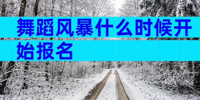 舞蹈风暴什么时候开始报名