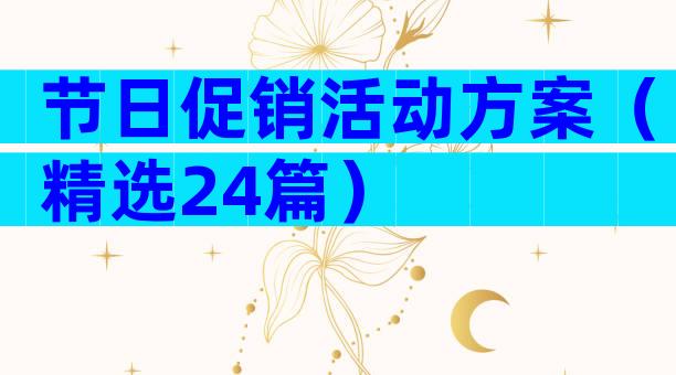 节日促销活动方案（精选24篇）