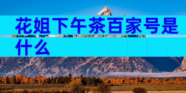 花姐下午茶百家号是什么