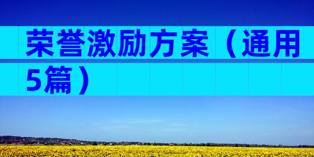 荣誉激励方案（通用5篇）