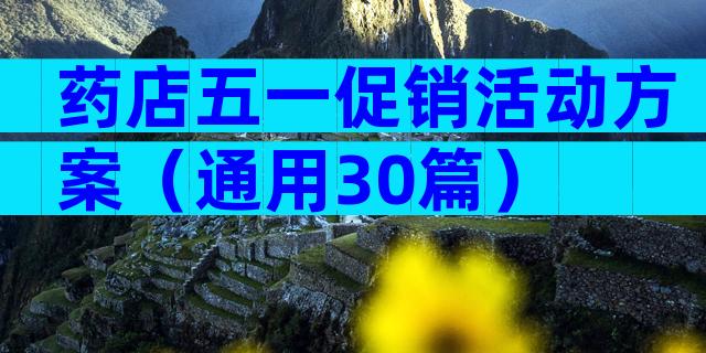 药店五一促销活动方案（通用30篇）