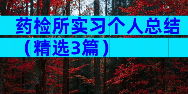 药检所实习个人总结（精选3篇）