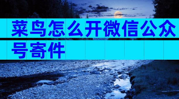 菜鸟怎么开微信公众号寄件