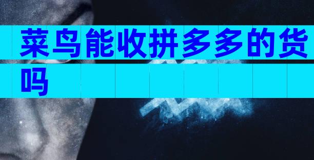 菜鸟能收拼多多的货吗