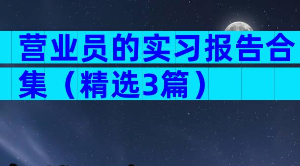 营业员的实习报告合集（精选3篇）