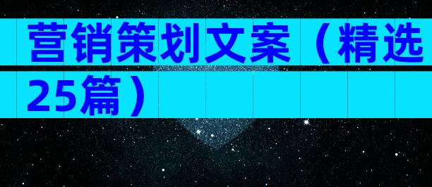营销策划文案（精选25篇）