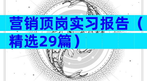 营销顶岗实习报告（精选29篇）