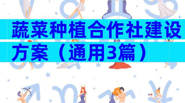 蔬菜种植合作社建设方案（通用3篇）