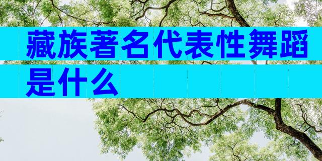 藏族著名代表性舞蹈是什么