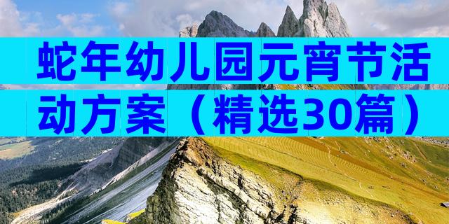 蛇年幼儿园元宵节活动方案（精选30篇）