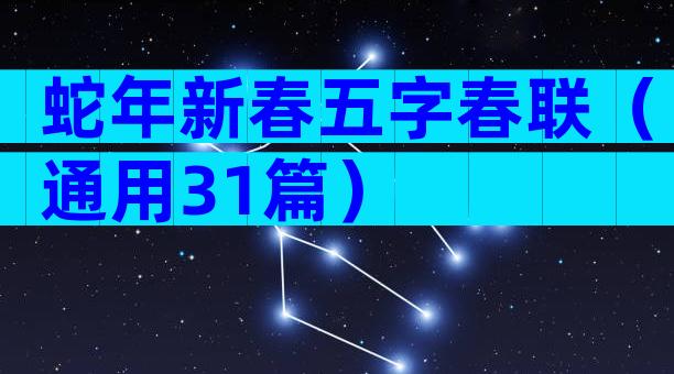 蛇年新春五字春联（通用31篇）