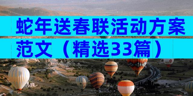 蛇年送春联活动方案范文（精选33篇）