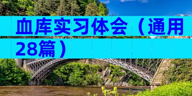 血库实习体会（通用28篇）