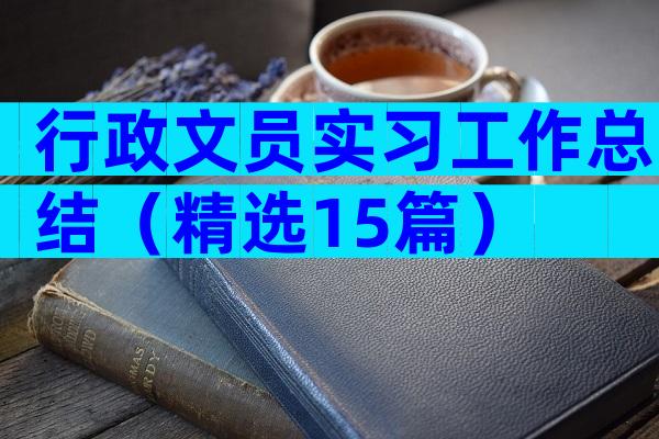 行政文员实习工作总结（精选15篇）