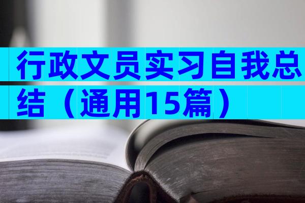 行政文员实习自我总结（通用15篇）