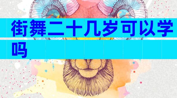 街舞二十几岁可以学吗