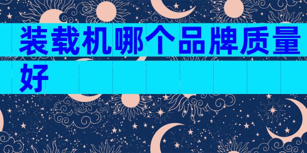 装载机哪个品牌质量好