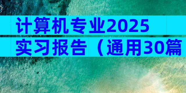 计算机专业2025实习报告（通用30篇）