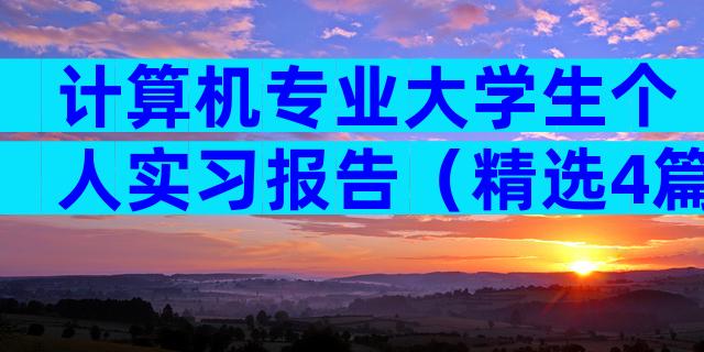 计算机专业大学生个人实习报告（精选4篇）