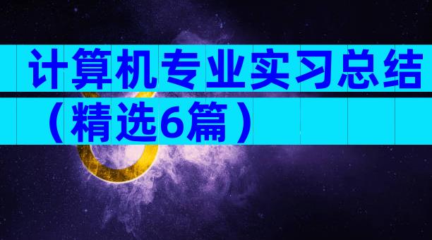 计算机专业实习总结（精选6篇）