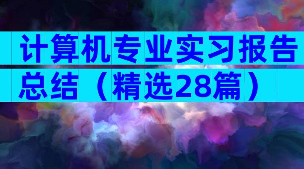 计算机专业实习报告总结（精选28篇）