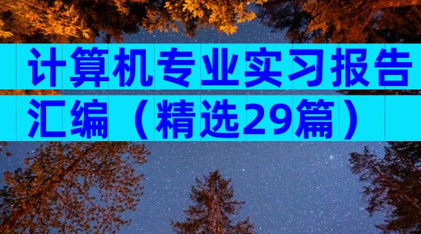 计算机专业实习报告汇编（精选29篇）