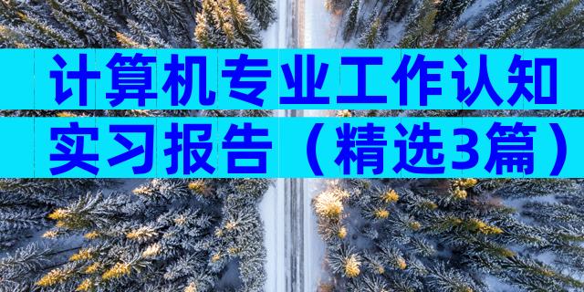 计算机专业工作认知实习报告（精选3篇）
