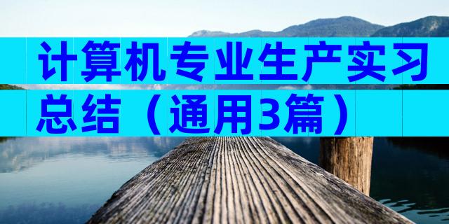 计算机专业生产实习总结（通用3篇）