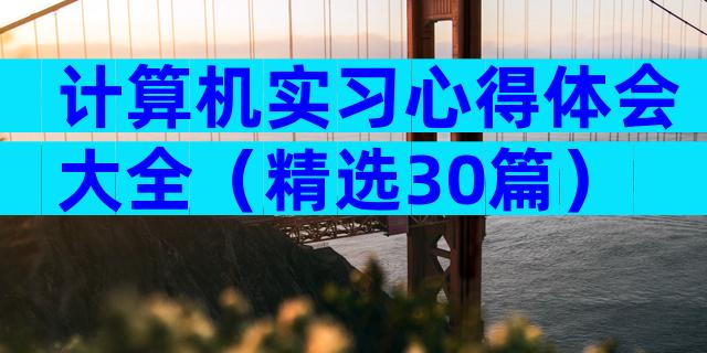 计算机实习心得体会大全（精选30篇）