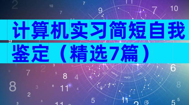 计算机实习简短自我鉴定（精选7篇）
