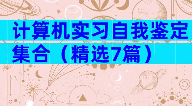 计算机实习自我鉴定集合（精选7篇）