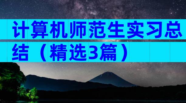 计算机师范生实习总结（精选3篇）