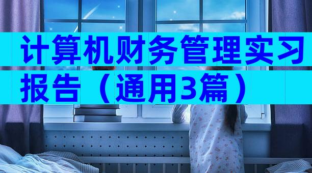 计算机财务管理实习报告（通用3篇）